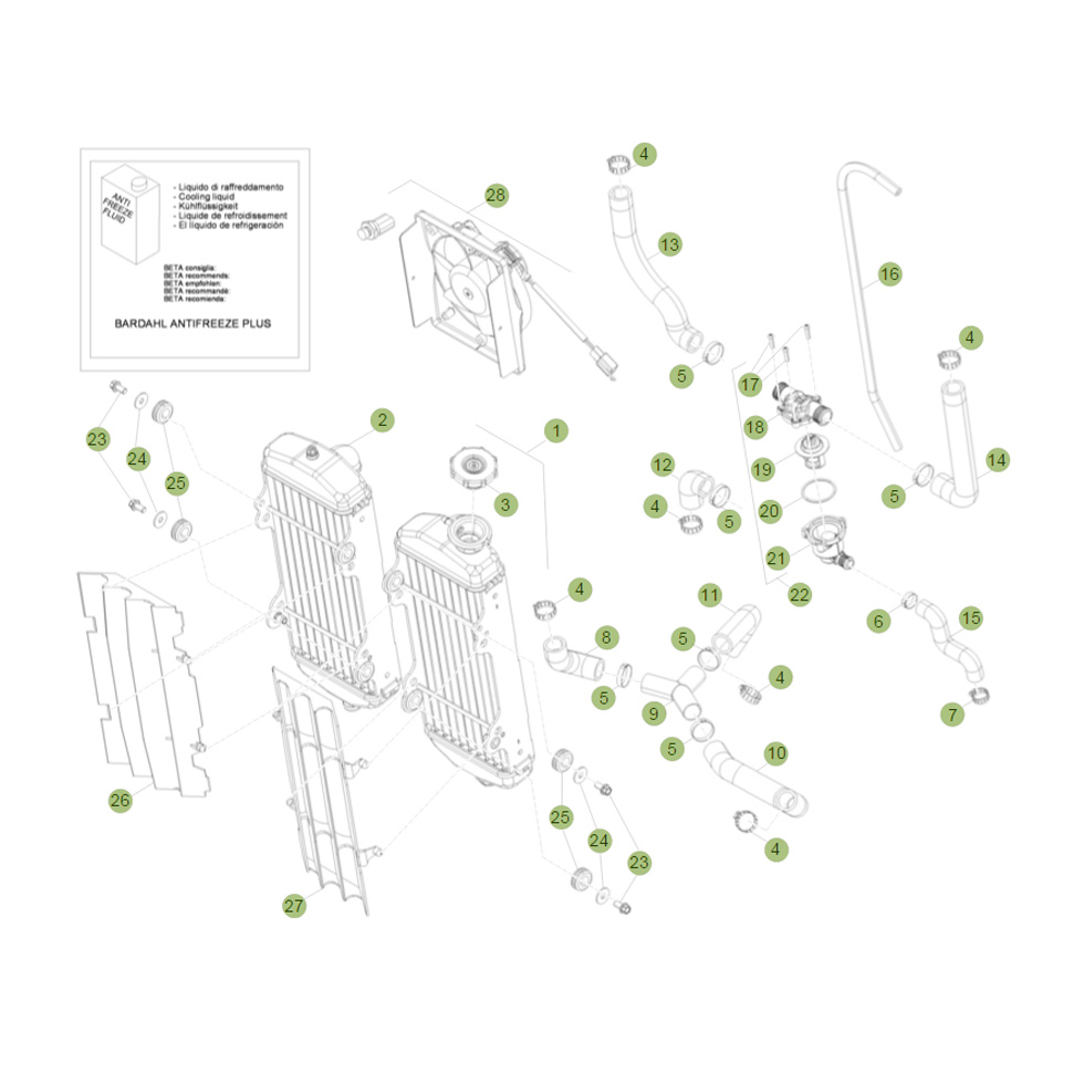 Beta RR400 12 Kühlsystem Ersatzteile Beta RR400 12 Kühlsystem Ersatzteile